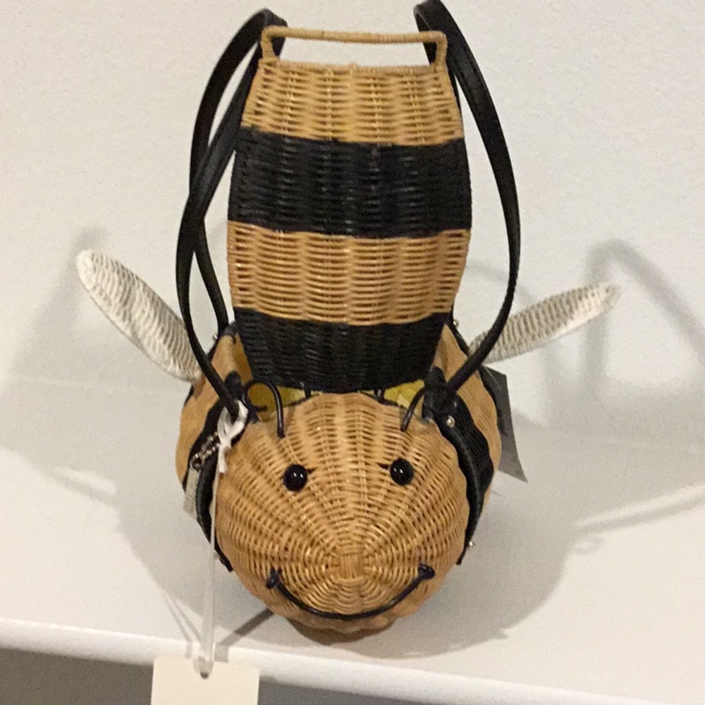 Kate Spade New York Bee Novelty Wicker Bag, new with tags - Picture 5 of 7